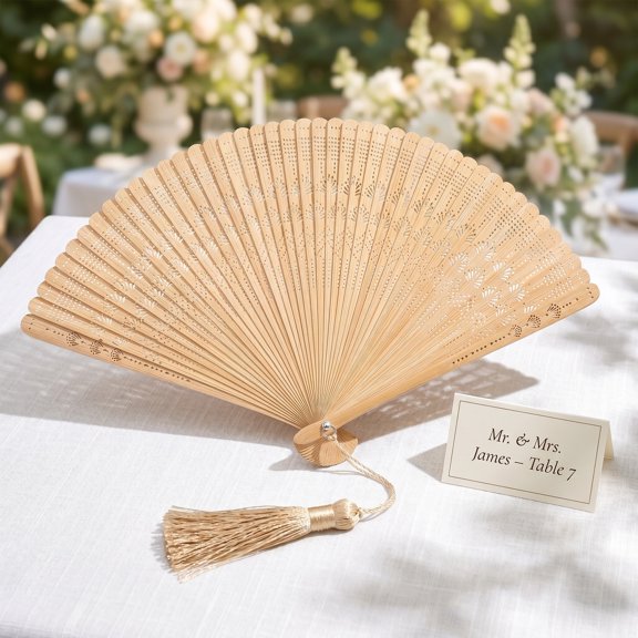 FENGGUIQU Brown Vintage Handheld Folding Fan with Elegant Portable Design, Ideal Gift for Women, Ladies, and Use