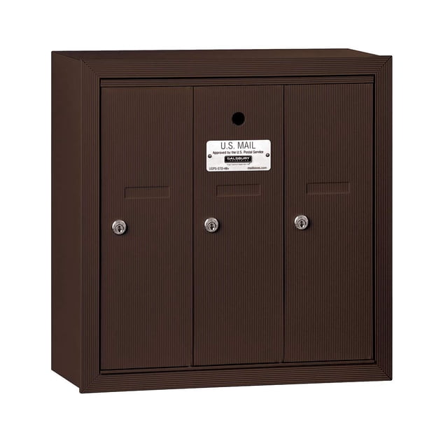 Mailbox Salsbury Industries 3503ZSU montado en superficie con 3 puertas