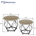 thumbnail image 2 of Juego de 2 mesas de centro redondas pequeñas, mesa de centro moderna con marco de metal, mesa de salón de fácil montaje, mesa auxiliar para dormitorio, oficina, 2 of 7
