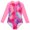 Pink, variant on GYRATEDREAM Girls Rash Guard One Piece Swimsuits Long Sleeve UPF 50  Zipper Bathing Suit Swimwear Beach Rashguard Size 7-8Y