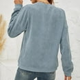 thumbnail image 6 of Daqian Womens Tops Clearance Women's Solid Corduroy Round Neck Pullover Long Sleeve Top Long Sleeve Round Neck Top/shirt Women Plus Size Clearance Items Blue 6(M), 6 of 6