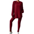 thumbnail image 2 of tarylea 2 Piece Lounge Sets for Women Ribbed Knitted Long Sleeve Hoodies Slim Fitted Leggings Casual Fall Comfy Outfits, 2 of 9