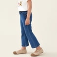 thumbnail image 4 of YunPes Toddler Girls Flared Jeans Elastic Waist Slim Fit Denim Pants with Pockets Kids Casual Fashion Denim Jeggings for 1-7Y, 4 of 7