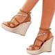 thumbnail image 3 of Bmisegm Wedge Sandals for Women Platform Wedge Sandals Open Toe Wedge Sandals Women Casual Dressy Summer Shoes Womens Sandals Summer Coffee 7.5, 3 of 8