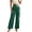 Vert, variante sur Zulora Pantalon Cargo en Satin pour Femme - Taille Haute à Jambe Grand avec Poches à Rabat, Ceinture Élastique pour Tenue Décontractée, de Bureau et de Soirée