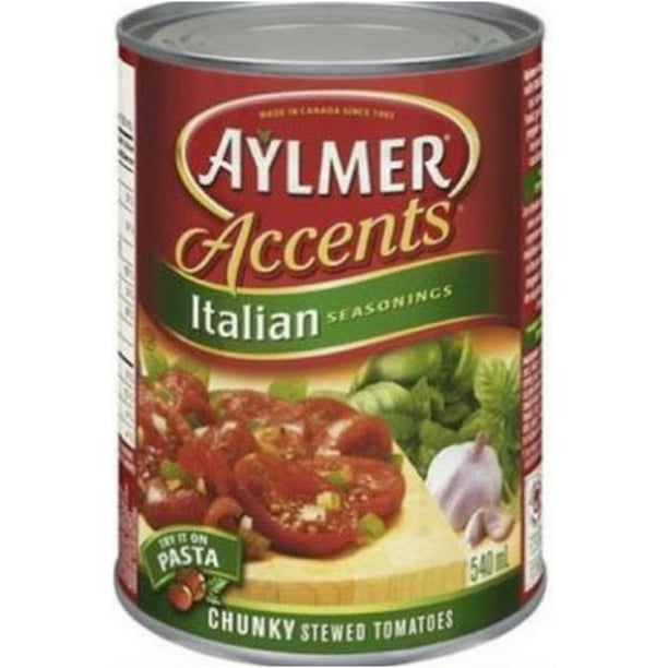 Tomates étuvées avec assaisonnements italiens Accents d'AylmerMD 540 ml