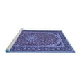 thumbnail image 2 of Ahgly Company Machine Washable Indoor Rectangle Medallion Blue Traditional Area Rugs, 2' x 3', 2 of 4