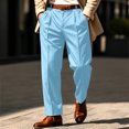 thumbnail image 2 of Men's Striped Dress Pants Slacks Slim Fit Business Work Suit Long Trousers S, 2 of 9