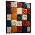 thumbnail image 2 of Designart "Earth-Toned Tiles Palette I" Abstract Framed Wall Art - Modern Orange Abstract Tile Living Room Framed Canvas Art, 2 of 6