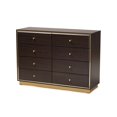thumbnail image 1 of Baxton Studio Cormac Moderne et Contemporain Espresso Brun Fini Bois et Or Métal 8 Tiroirs Commode, 1 of 5