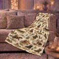 thumbnail image 5 of Western Frontier Cowboys decorative motif Ranch Scene autumn celebration, Warm Flannel Blanket for Ranch House and Living Room, Festive autumn celebration Scene, Rustic Home Decor, 5 of 7