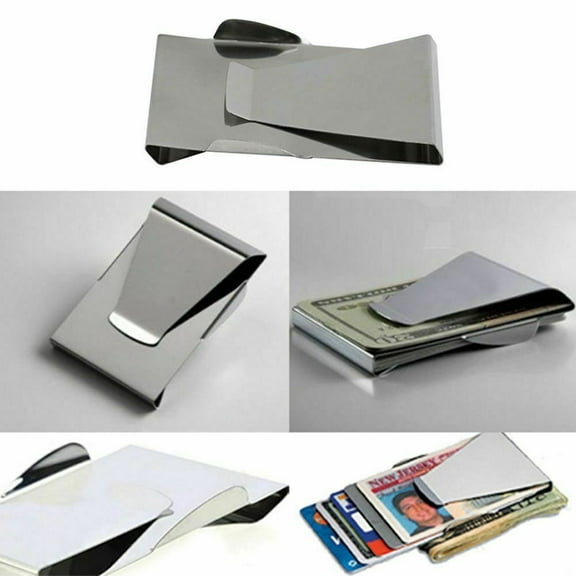 Money Clip Minimalist Wallets for Men Double Sided Slim wallet Stainless Steel,Credit Card Holder