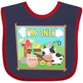 thumbnail image 3 of Inktastic I'm One Farm Animals Wearing Birthday Party Hats Boys or Girls Baby Bib, 3 of 4