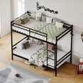thumbnail image 5 of Leumius Metal Bunk Bed Twin Over Twin,Heavy Duty Bed Frame with Safety Guard Rails and Space-Saving Design,Steel Bed for School, Bedroom,Black, 5 of 11