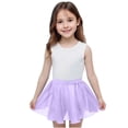 thumbnail image 5 of BRGZLK Kids Girls Ballet Skirts Summer Elastic Waist Lightweight Mesh Breathable Comfortable Chiffon Solid Color Dance Practice Tulle Skirt for Teen Girls Purple 10-11 Years, 5 of 6