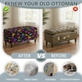 thumbnail image 5 of Jiueut Colorful Dog Paw Print Rectangle Ottoman Cover Folding Storage Ottoman Bench Slipcovers Footrest Stool Covers Washable Footstool Protector Cover with Elastic Bottom, Small, 5 of 7