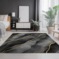 thumbnail image 4 of Area Rugs Simple Gold Texture Stain Resistance, 5 X 8 ft Machine Washable Non-Slip Carpet for Living Room Bedroom Office, Dark Gray Pet Friendly Indoor & Outdoor Rug, 4 of 7