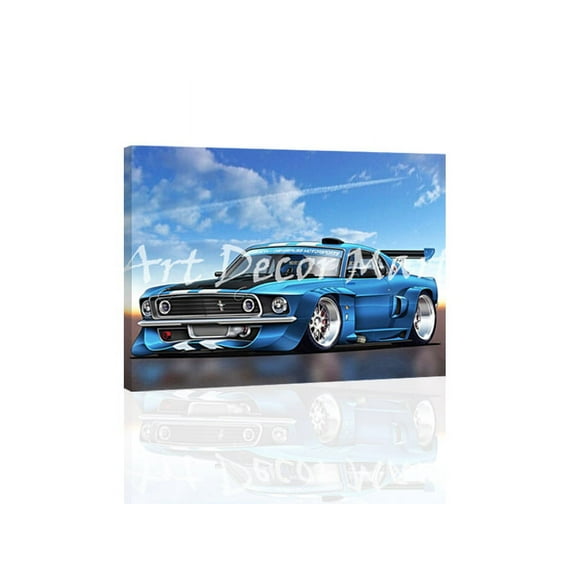 Racing Mustang - CANVAS OR FINE PRINT WALL ART