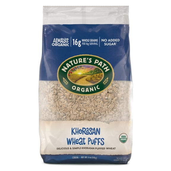Nature's Path Organic Breakfast Cereal, Khorasan Wheat Puffs, 6oz Bag