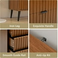 thumbnail image 5 of Fluted Dresser for Bedroom with 6 Drawers, 47'' Wide Modern Dresser with Metal Handle, Natural Wood Dressers Organizer with Blister Drawers for Bedroom, Brown, 5 of 14