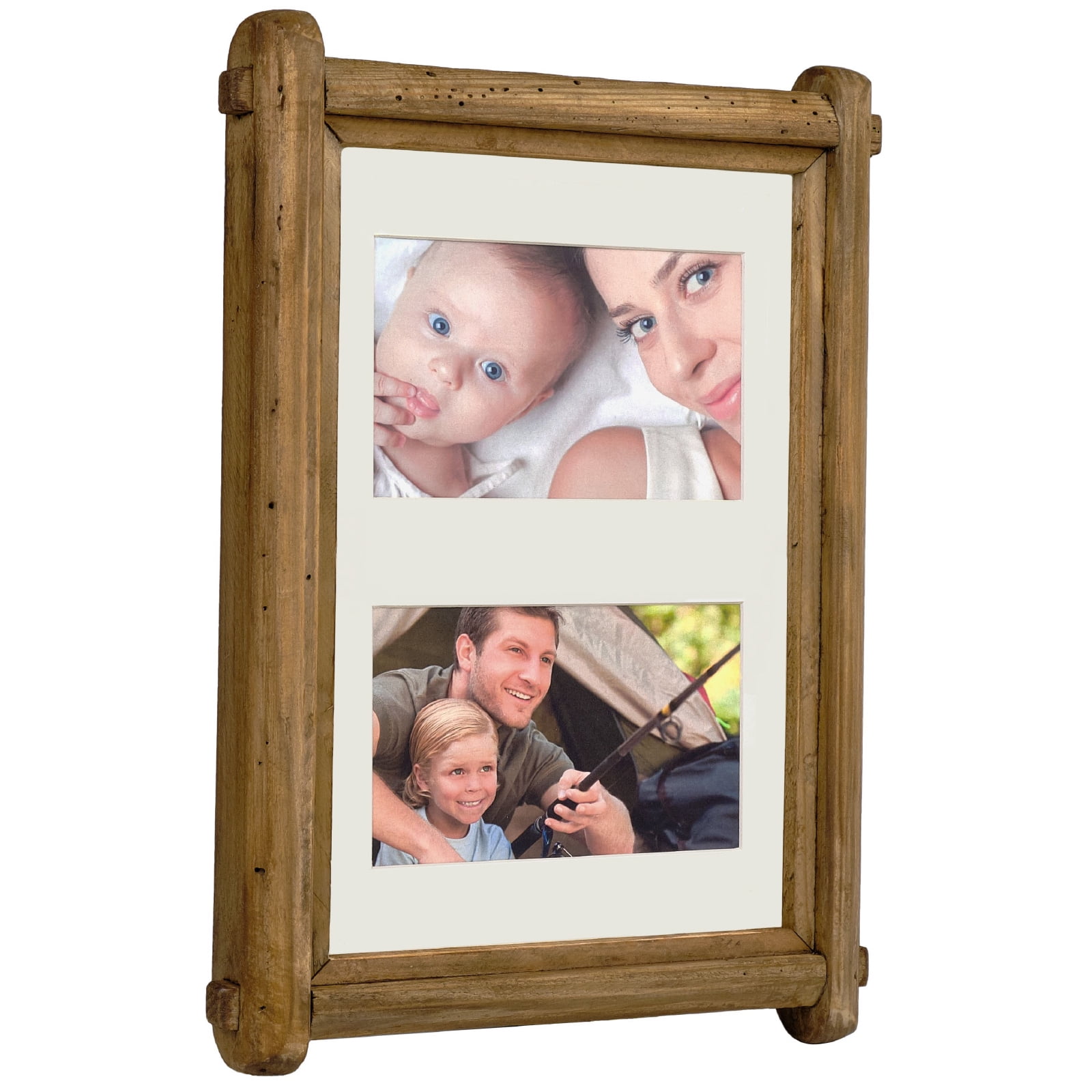 4 x 6 Rustic Wall Christmas Picture Frames Natural Wood Antique Red Photo Frame Distressed Farmhouse Handmade Frame with Glass for Bedroom Living Room Halloween Christmas 