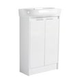 thumbnail image 6 of Tcbosik 23 inch Freestanding Bathroom Vanity with Ceramic Sink, Floor Bath Vanity with 2 Soft Close Doors, Glossy White, 6 of 10