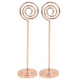 thumbnail image 2 of Note Stand, 2 Pcs Numéro de Table Titulaire Rond Métal Stable Demi-Cercle Convexe Conception Galvanoplastie Technologie Partie Table Décoration Fournitures, 2 of 8