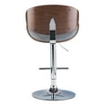 thumbnail image 4 of Marana Stone Grey Bentwood Swivel Bar Stool - Adjustable Height, Walnut Veneer, Chrome Base, Kitchen/Bar. Modern Design, 360° Swivel, Comfortable Padded Seat., 4 of 6