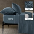 thumbnail image 3 of Sleep Zone Queen Sheet Set - Bed Sheets for Queen Size Bed Set - Washed Microfiber - 4 Piece Hotel Luxury Bedding Sheets with Fitted Sheet, Flat Sheet & 2 Pillowcases - Deep Pocket (Flint Stone Blue), 3 of 6