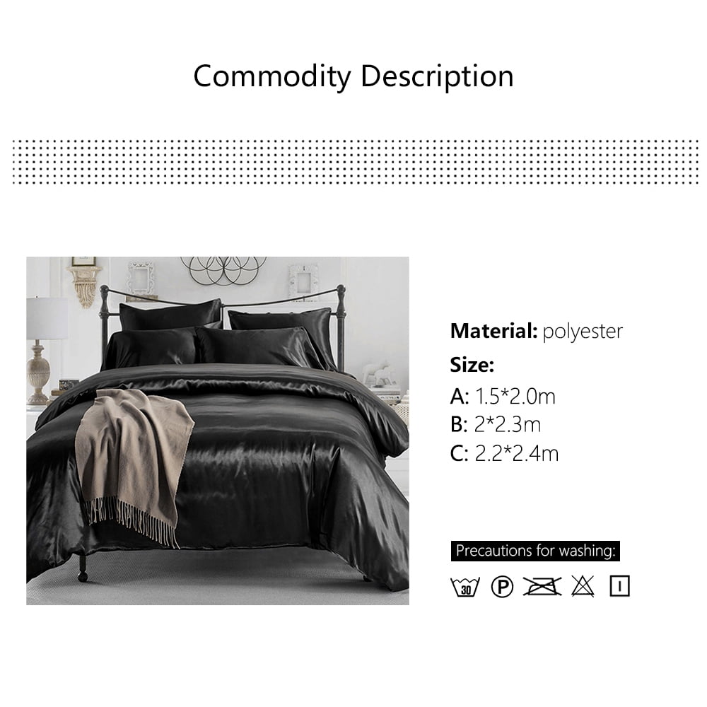 Luxury 4 Piece Duet Coer Set, Soft Satin Silk Duet Coer Sheet Set Silky Queen King Bed Sheets Ultra-Soft Brushed Microfiber - Hypoallergenic, Easy Care, Wrinkle Resistant