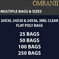 thumbnail image 7 of Clear Flat Poly Bags, 3Mil 24" X 36" & 100 Bags | Low-Density Polyethylene (LDPE), Flat Open Top Plastic Packaging Packing | Flexible and Durable Plastic Bags, 7 of 7