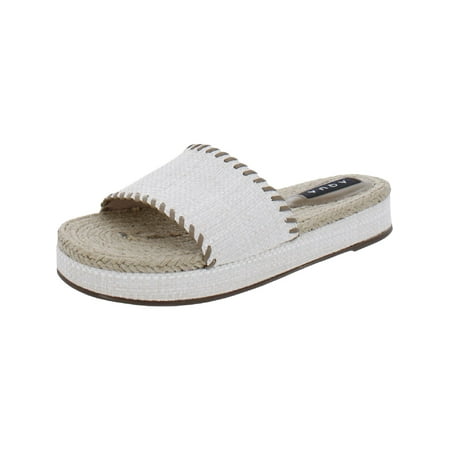 

Aqua Womens Leather Slip On Slide Sandals