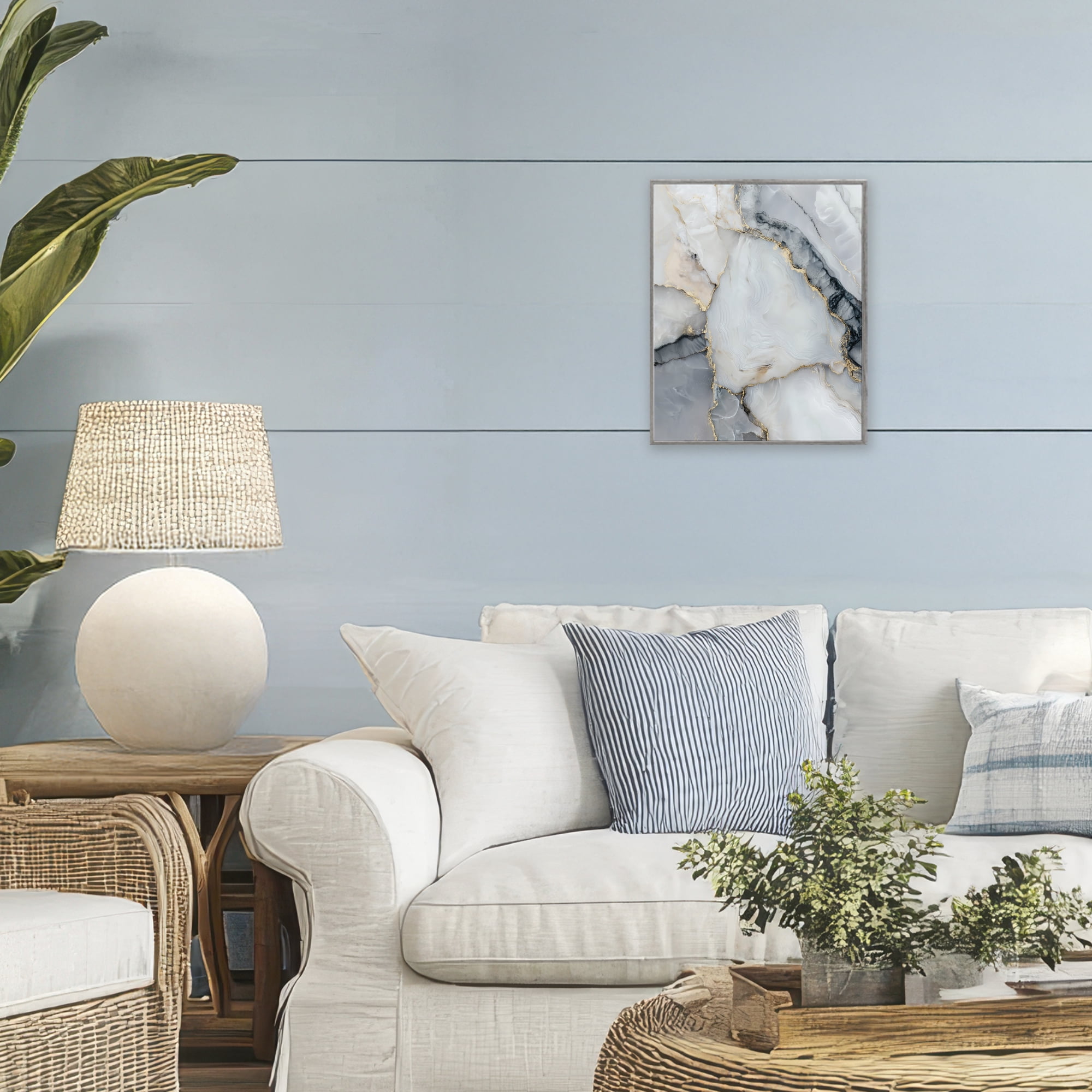Stupell Industries Luxe Stone Geode Gray Framed Giclee Art, design by Svetlana Aleynikova