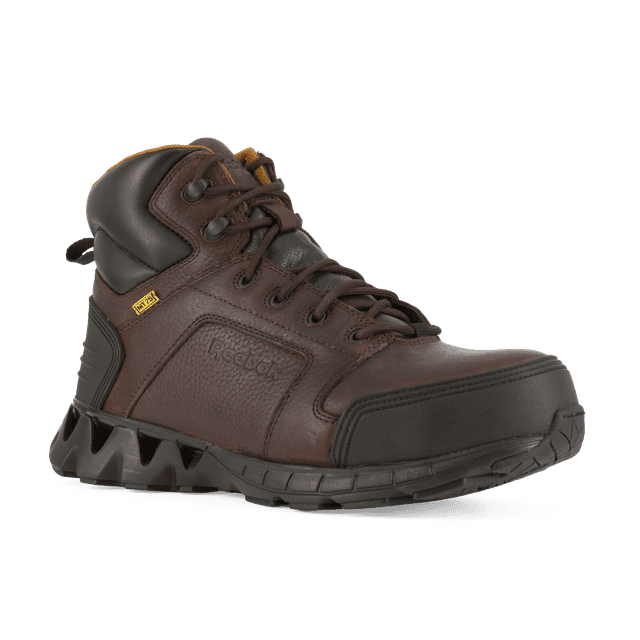 Reebok Work Men's 6" Zigkick Carbon Toe Internal Metatarsal Guard Athletic Work Boot Brown - RB7605