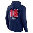 thumbnail image 3 of Men's Jarren Duran Navy Boston Red Sox Fastball Player Name & Number Pullover Hoodie, 3 of 3