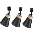 thumbnail image 1 of FSLiving 3-Pack Retro Style Mini Adjustable Angle J-Type Track Head Lighting E26 Base Metal Ceiling Light Track Light Fixture for Gallery Mirror Front Office Loft Bulb and Track Not Included - Black, 1 of 5