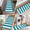 thumbnail image 6 of 2x6 Kitchen Runner Rug, Teal Striped Non-Skid Rubber Backing Large Rectangle Rugs - Living Room Bedroom Home Office, Simple Art Vertical Stripe Farmhouse Indoor Floor Mat Carpets Washable Rug, 6 of 9