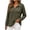 Army Green, variant on Womens Ribbed Knit Top Long Sleeve Collared V Neck Pullover Shirt Casual Loose Fit Fall Winter