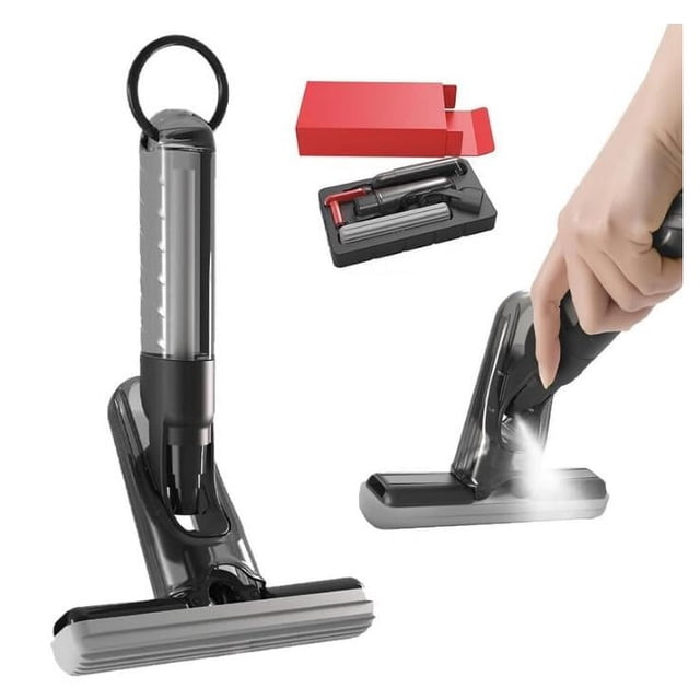 Mini Portable Mop, 2025 Upgraded Portable Self-Squeeze Mini Spray Mop, Mini Spray Mop for Countertop Cleaning, Desktop Mini Spray Mop Bathroom Kitchens, Quickie Sponge Mop, Grey