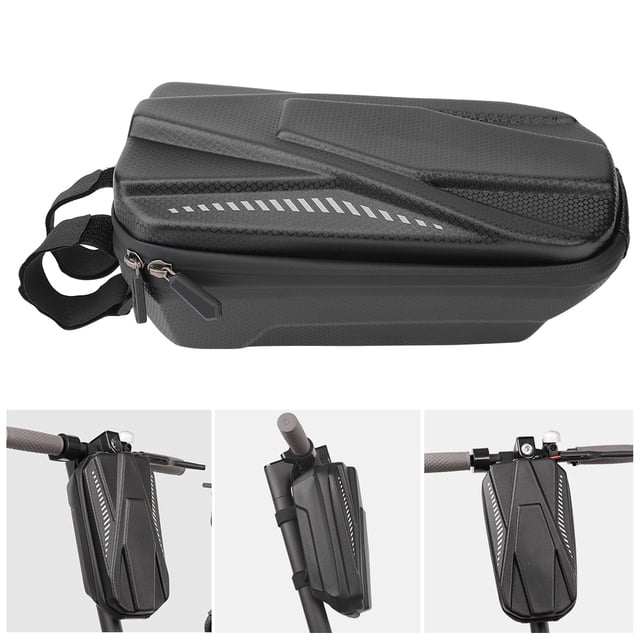 Bolsa de almacenamiento delantera para bicicleta bolsa delantera de scooter de equilibrio negro diseño reflectante resistente al agua fácil de instalar para scooter eléctrico