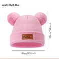 thumbnail image 3 of 1pc Children's Knitted Hat With Two Pompoms,ï¼šâ€œminiâ€ Fashion Multi-Color Optional Warm Beanie Hat Suitable For Daily Outdoor Play Blue One Size, 3 of 5