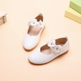 thumbnail image 4 of Xfvqtps Toddler Girls Dress Shoes Flower Mary Jane Princess Solid Color Hook and Loop Soft Sole Non Slip Comfortable Wedding Party Spring Summer Leather Flats for 12 Months-11 Years White, 4 of 9