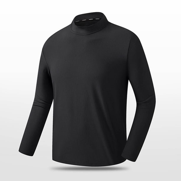 pstuiky camisas de manga larga para hombre, Camiseta informal de cuello redondo para hombre, camiseta deportiva informal falsa, camiseta de cuello redondo de manga larga Tops casuales para hombres l