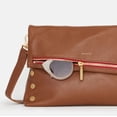 thumbnail image 3 of Hammitt Women's VIP Large Leather Purse With Strap Mahogany Pebble/Brushed Gold Red Zip, 3 of 6