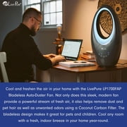 LivePure LP1700FAP Bladeless Auto-Duster, Oscillating Fan w/Filter, Graphite