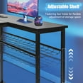 thumbnail image 5 of SULIVES L-Shaped Gaming Desk: 42'' Corner Computer Desk with LED Lights, Outlets, Shelves, and USB Charging Port - Black, 5 of 7