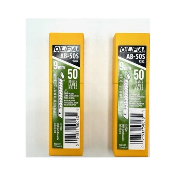 O L F A OLFA 9282 AB-50S 9mm Stainless Steel Snap-Off Blade, 50-Pack (2PACK)