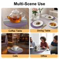 thumbnail image 2 of Purple Grey Wood Grain Round 13 Inch Placemats Set of 8, Ombre Rustic Retro Wooden Plank HeatResistant Non Slip Place Mats for Dining Table, Wipeable Braided Kitchen Table Mats for Housewarming, 2 of 9