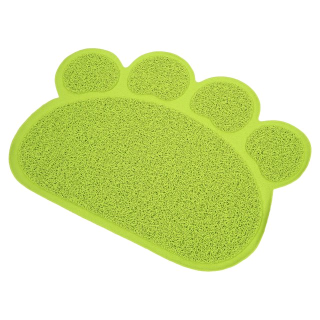 Tapis de Litière pour Chat Antidérapant Imperméable en Forme de Patte en PVC Doux pour Intérieur
