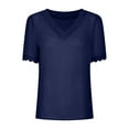 thumbnail image 5 of JeashCHAT Tshirts Shirts for Women Graphic Fashion Women Casual Solid Short Sleeve V-Neck Lace T-Shirt Blouse Tops, 5 of 8